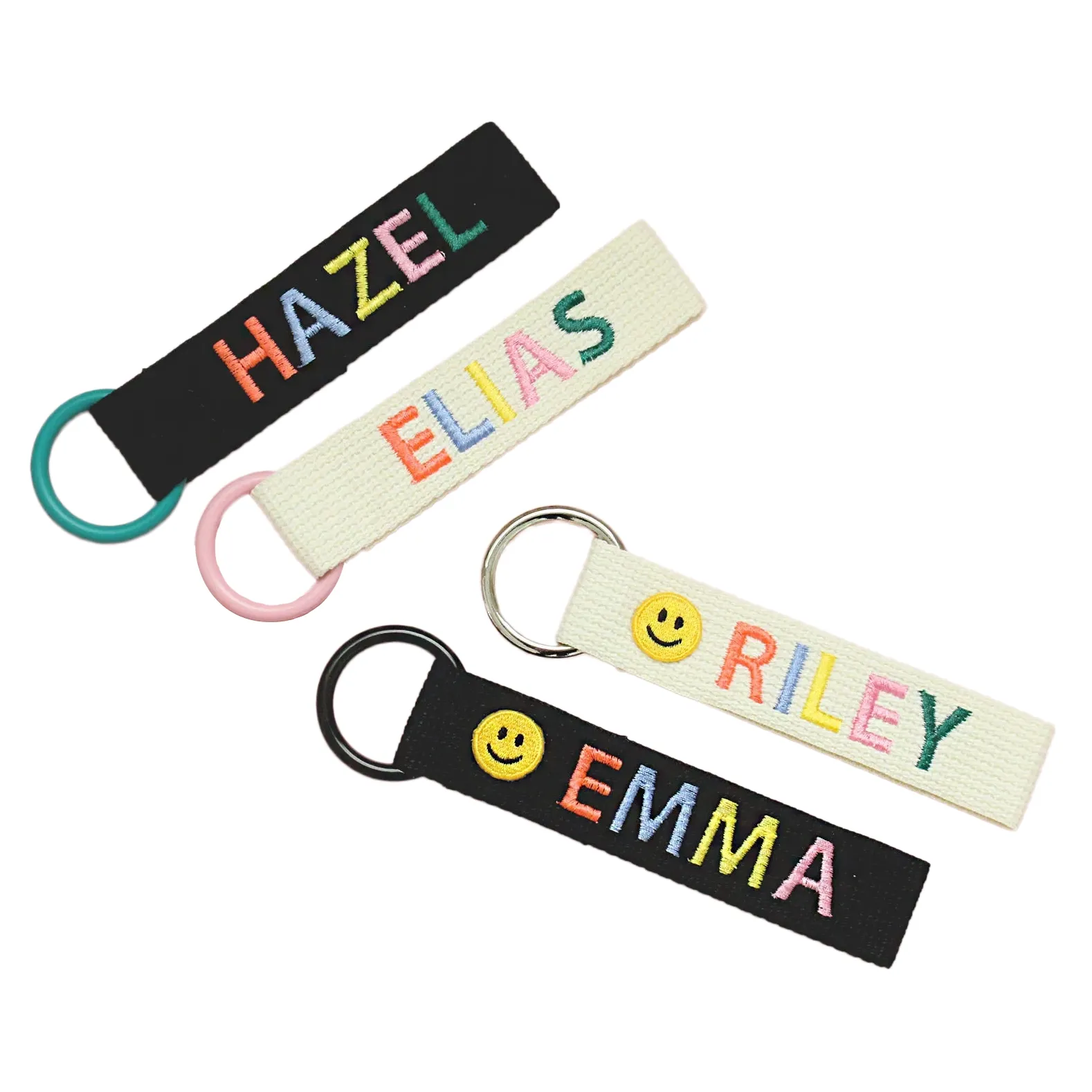 5x1" Personalized Embroidery Name Tag Keychain Gift
